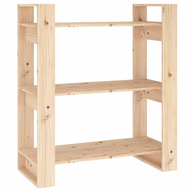 Bibliotecă/Separator de cameră 80x35x91 cm, lemn masiv de pin