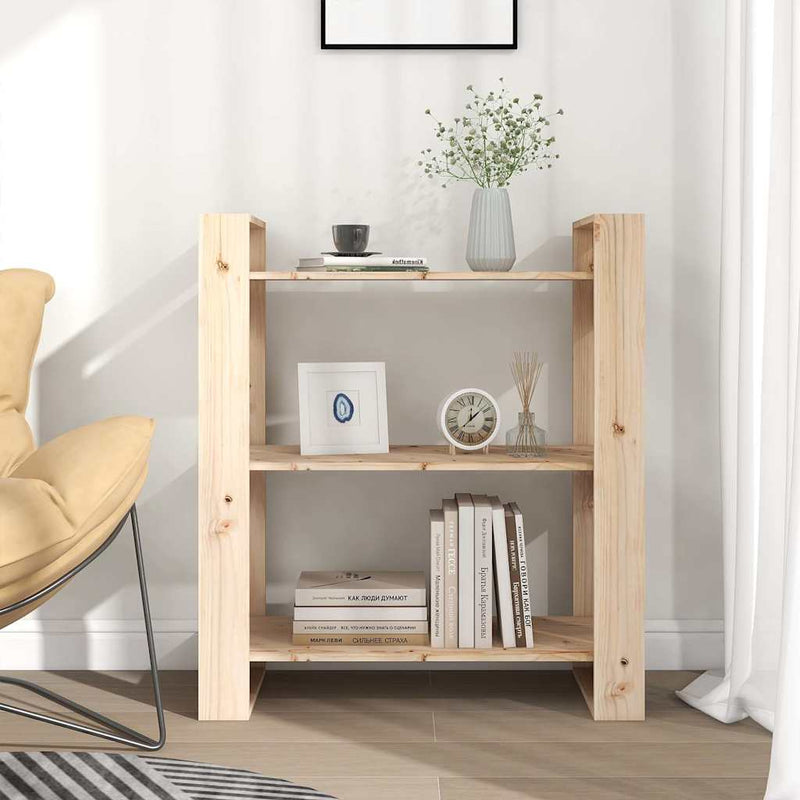 Bibliotecă/Separator de cameră 80x35x91 cm, lemn masiv de pin