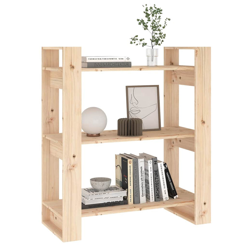 Bibliotecă/Separator de cameră 80x35x91 cm, lemn masiv de pin