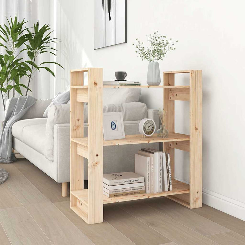 Bibliotecă/Separator de cameră 80x35x91 cm, lemn masiv de pin