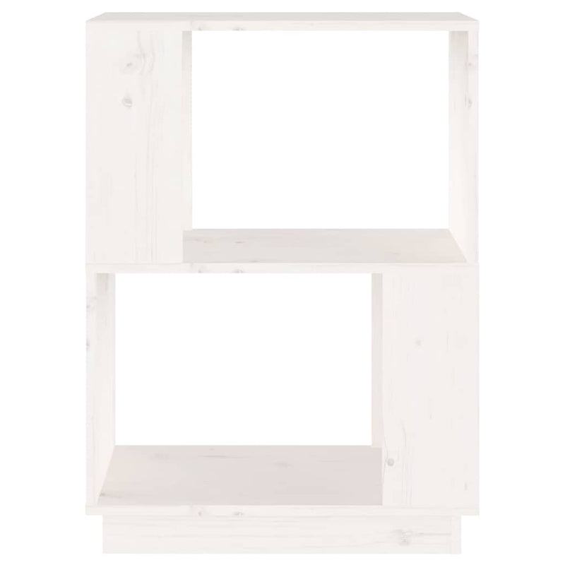 Bibliotecă/Separator cameră, alb, 51x25x70 cm lemn masiv pin