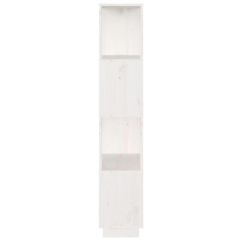 Bibliotecă/Separator cameră, alb, 51x25x132 cm lemn masiv pin