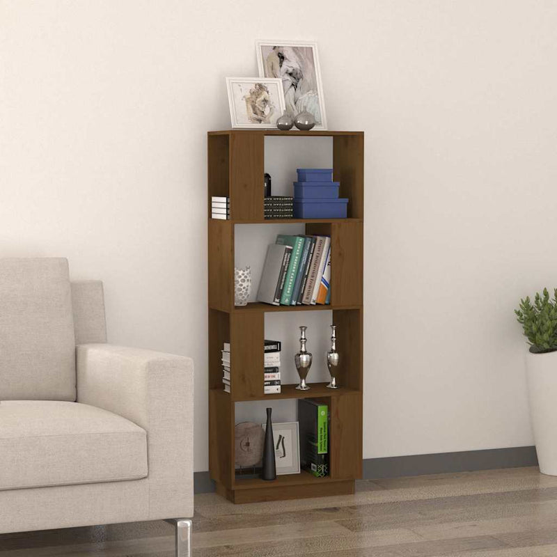 Bibliotecă/Separator cameră maro miere 51x25x132 cm lemn pin