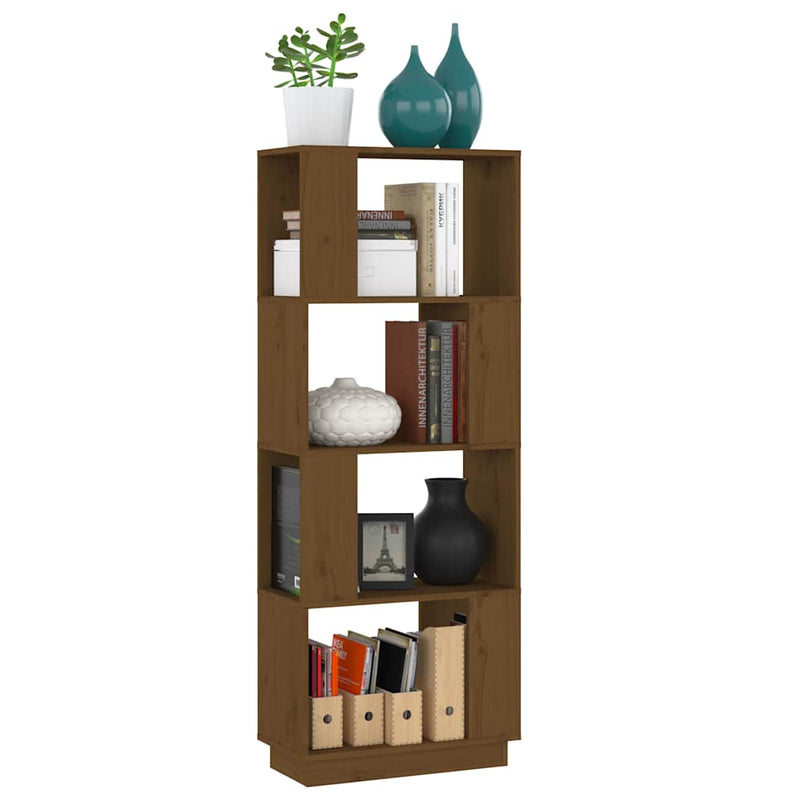 Bibliotecă/Separator cameră maro miere 51x25x132 cm lemn pin