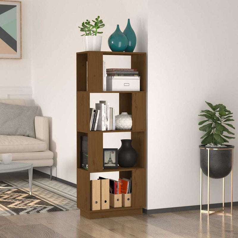 Bibliotecă/Separator cameră maro miere 51x25x132 cm lemn pin