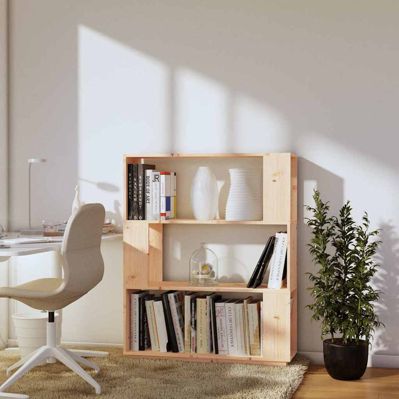 Bibliotecă/Separator cameră, 80x25x101 cm, lemn masiv pin