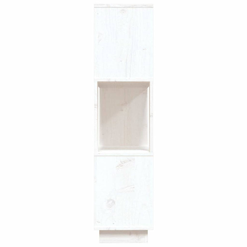 Bibliotecă/Separator cameră, alb, 80x25x101 cm, lemn masiv pin