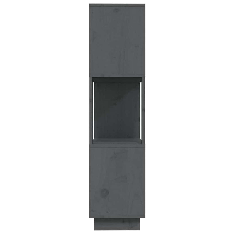 Bibliotecă/Separator cameră, gri, 80x25x101 cm lemn masiv pin