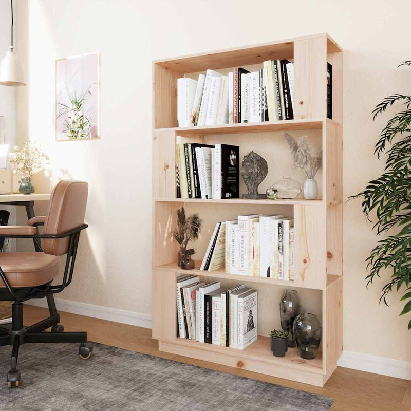 Bibliotecă/Separator cameră, 80x25x132 cm lemn masiv pin