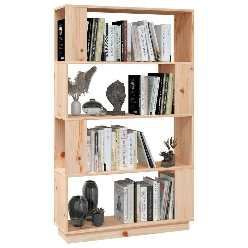 Bibliotecă/Separator cameră, 80x25x132 cm lemn masiv pin