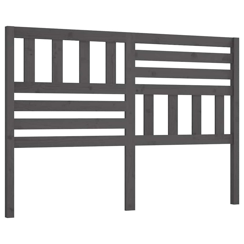 Tăblie de pat, gri, 126x4x100 cm, lemn masiv de pin
