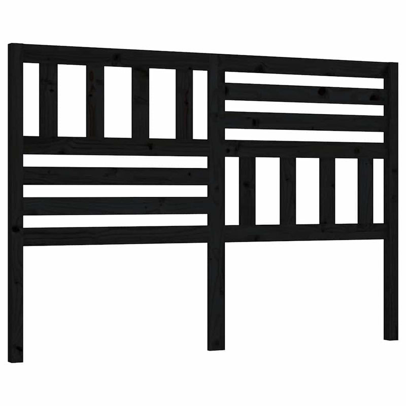 Tăblie de pat, negru, 166x4x100 cm, lemn masiv de pin