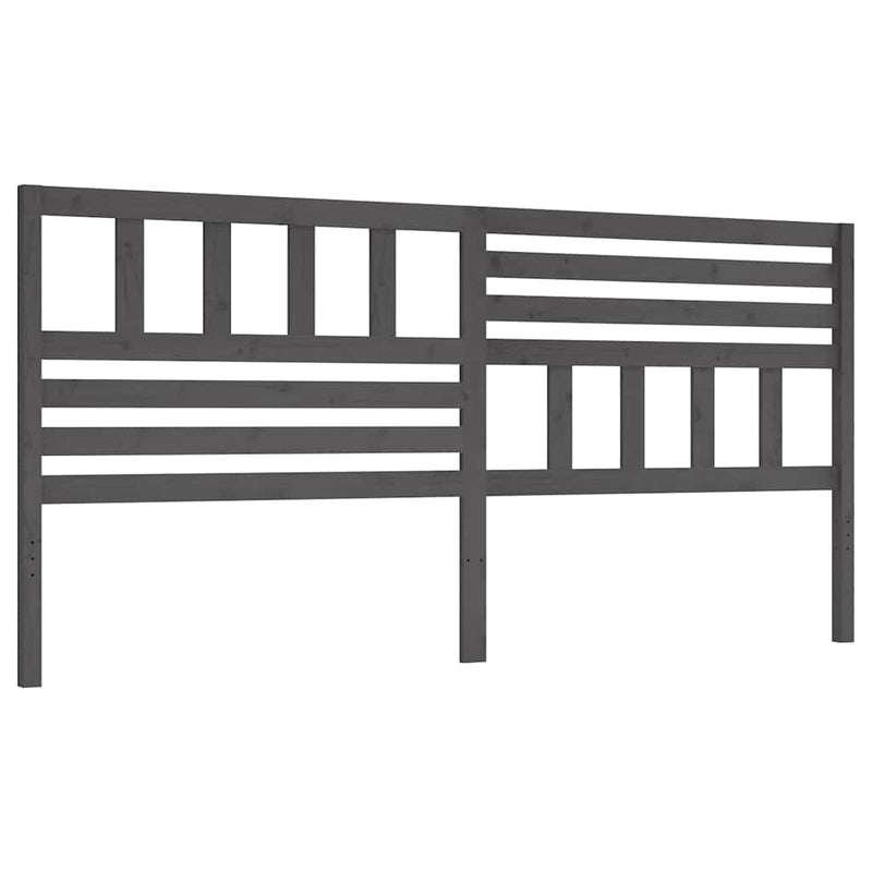 Tăblie de pat, gri, 206x4x100 cm, lemn masiv de pin