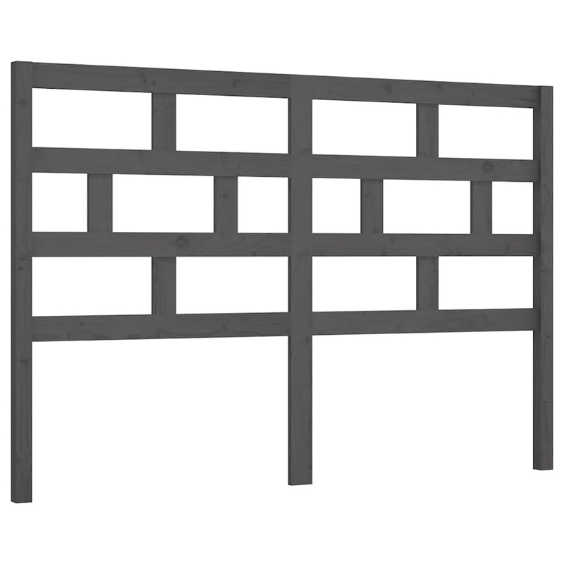 Tăblie de pat, gri, 146x4x100 cm, lemn masiv de pin