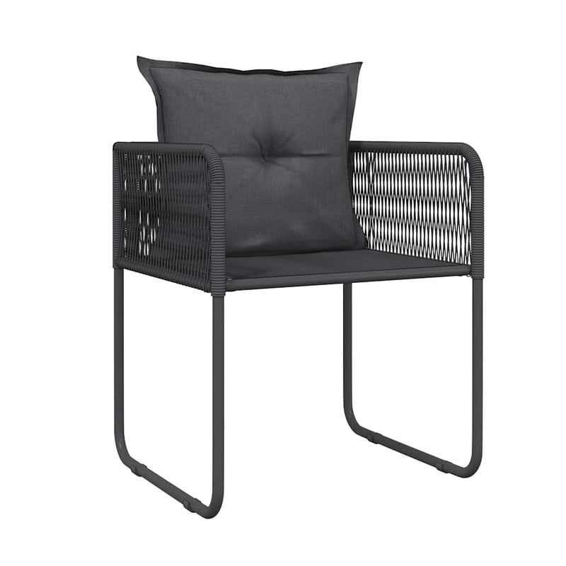 Set de servit masa pentru grădină, 5 piese, negru