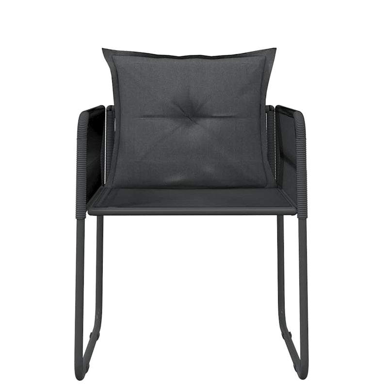Set de servit masa pentru grădină, 5 piese, negru