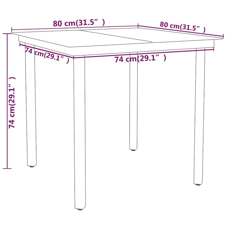 Set de mobilier pentru grădină, 5 piese, negru