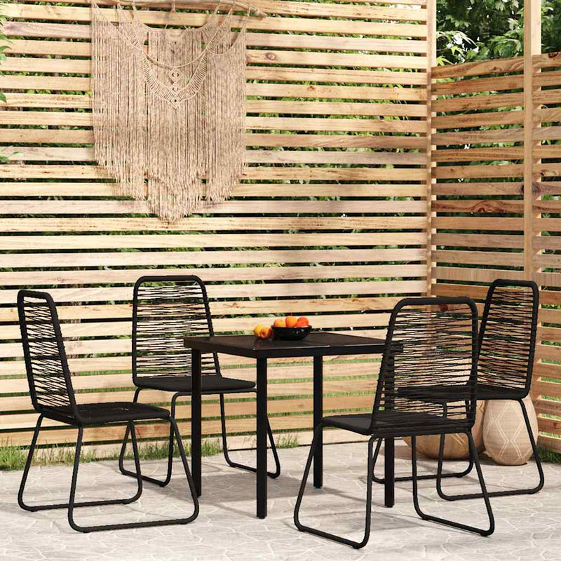 Set de mobilier pentru grădină, 5 piese, negru