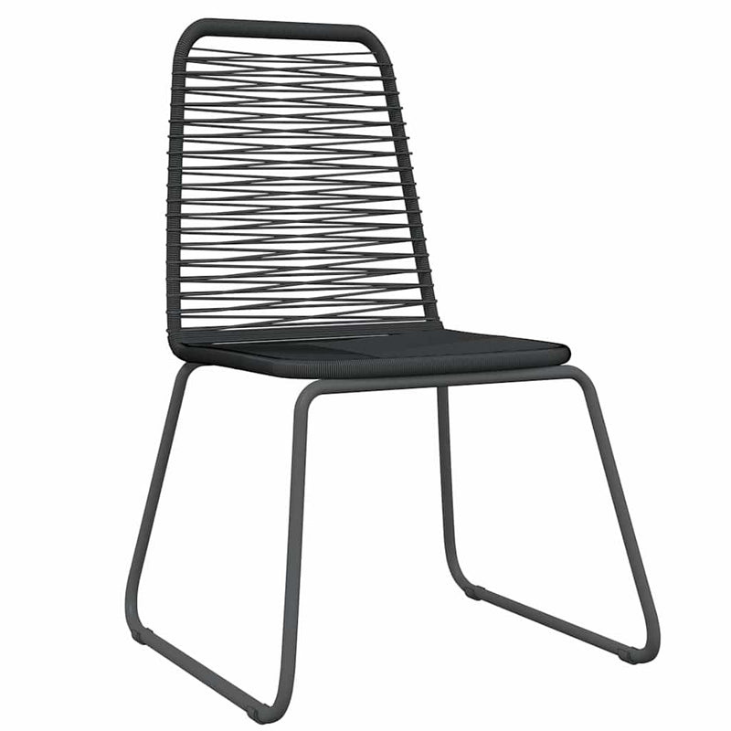 Set de servit masa pentru grădină, 5 piese, negru