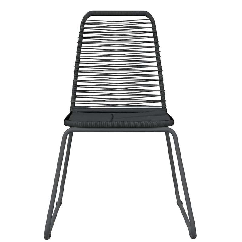 Set de servit masa pentru grădină, 5 piese, negru