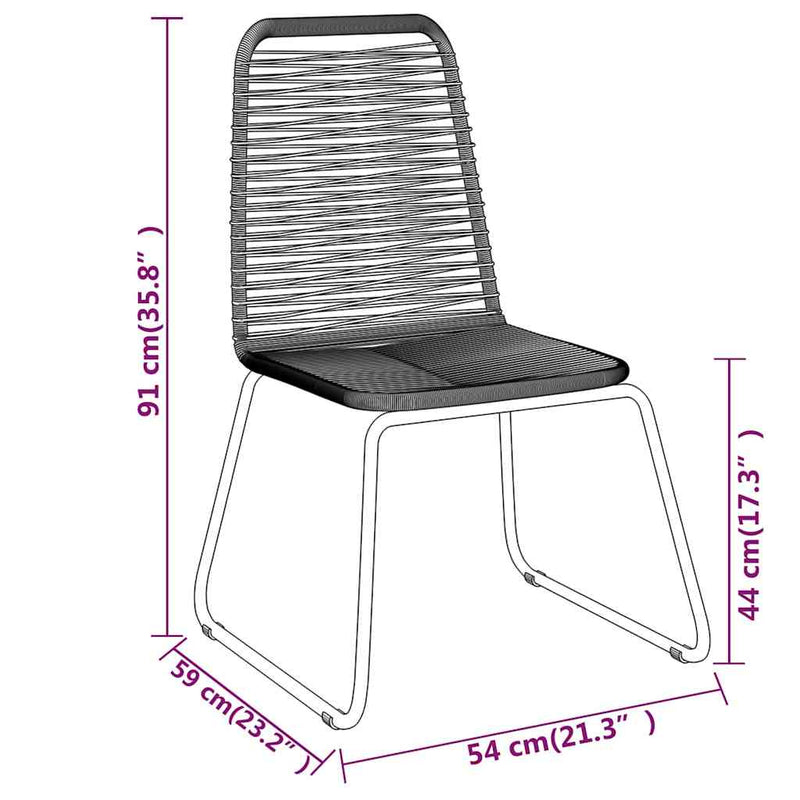 Set de mobilier pentru grădină, 9 piese, negru