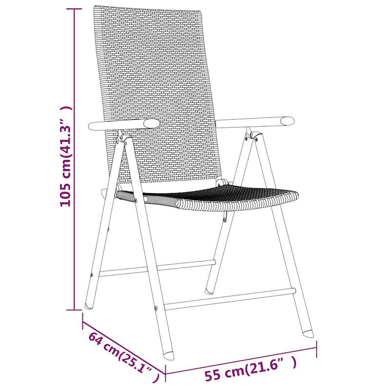 Set mobilier de grădină, 9 piese, negru