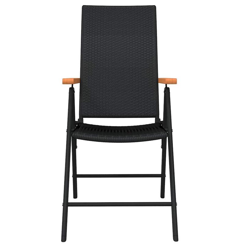 Set de servit masa pentru grădină, 5 piese, negru