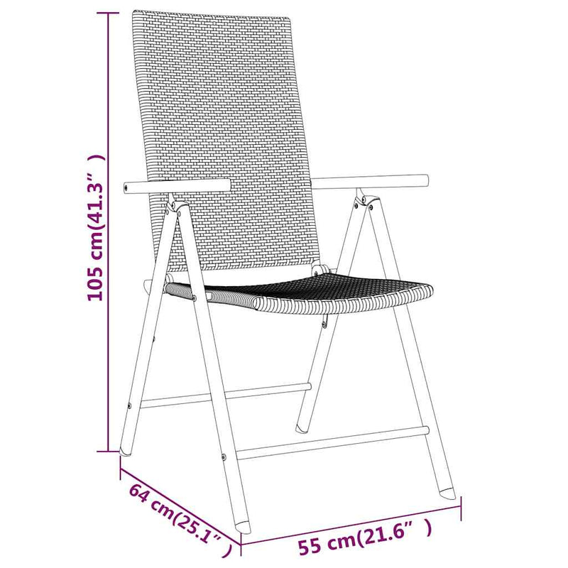 Set mobilier de grădină, 9 piese, negru