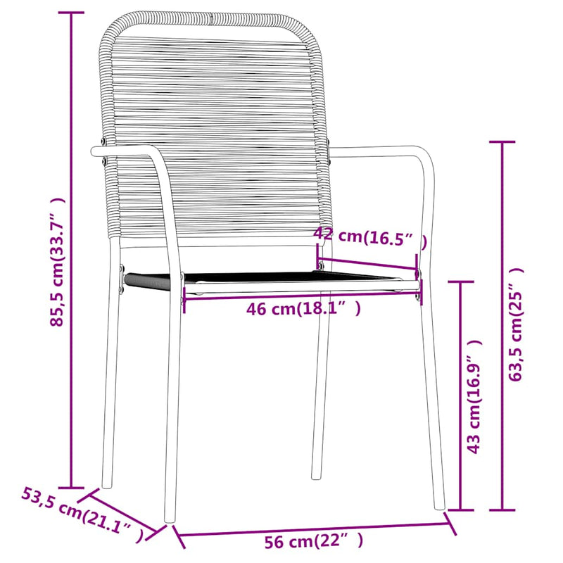 Set de servit masa pentru grădină, 5 piese, negru