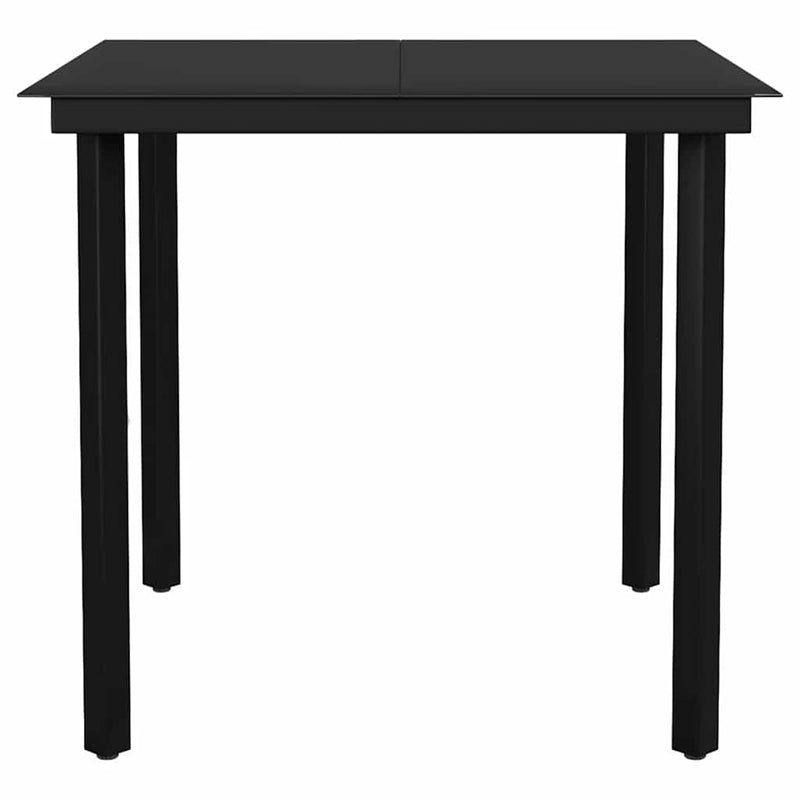 Set de mobilier pentru grădină, 3 piese, negru