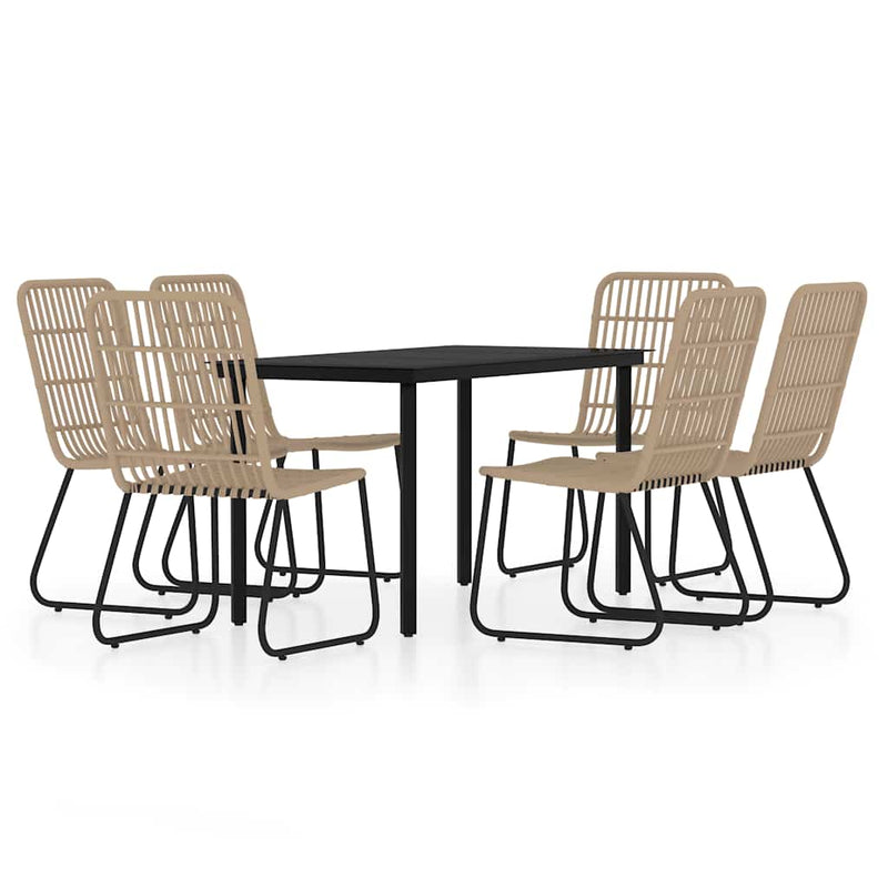 Set de mobilier pentru grădină, 7 piese, stejar