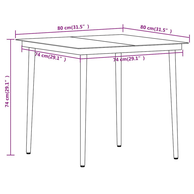 Set de mobilier pentru grădină, 5 piese, stejar