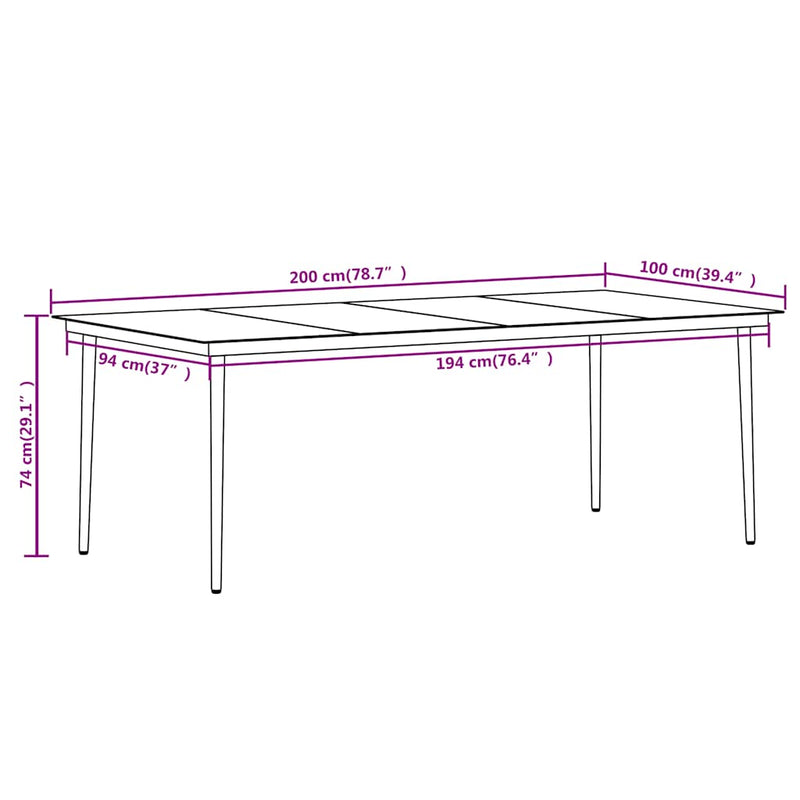 Set mobilier de grădină, 9 piese, stejar