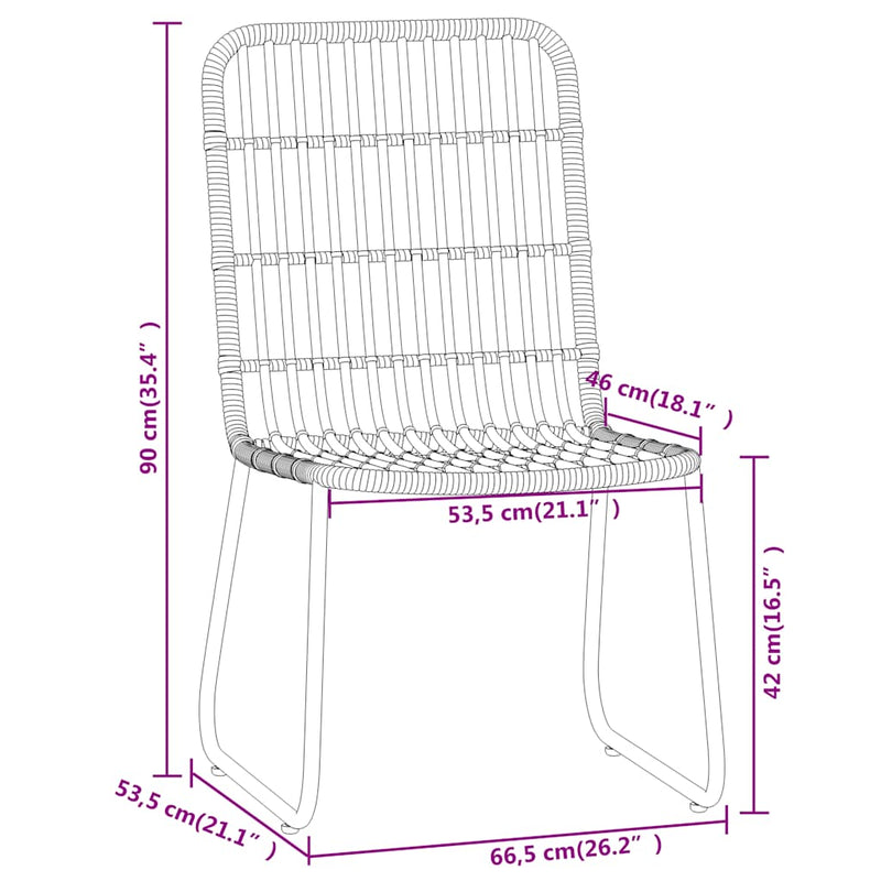 Set de mobilier pentru grădină, 9 piese, negru