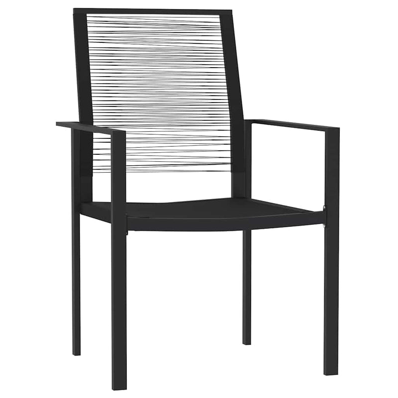 Set mobilier de grădină, 3 piese, negru