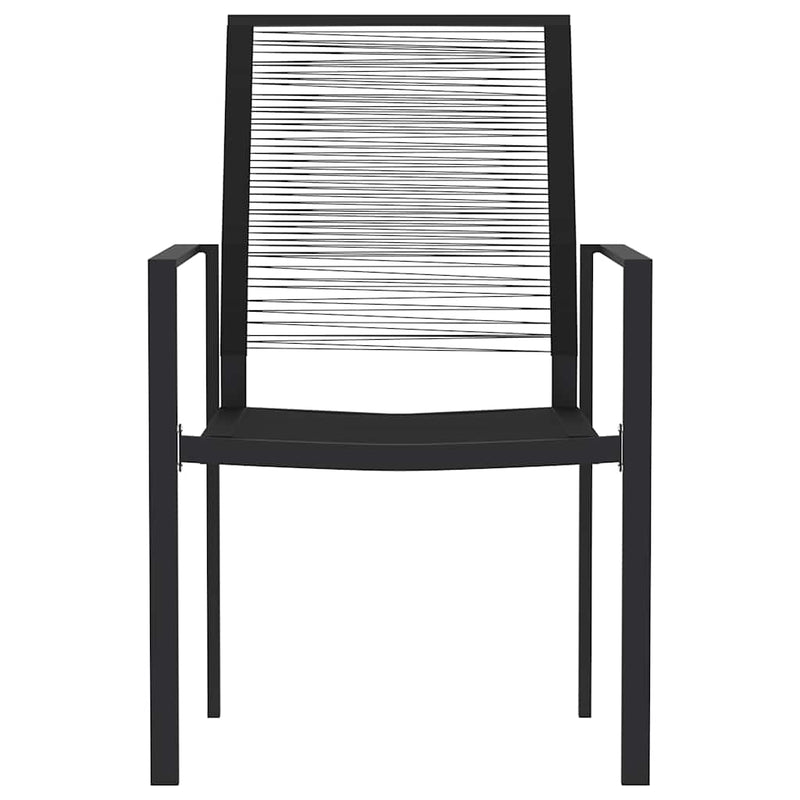 Set de servit masa pentru grădină, 5 piese, negru