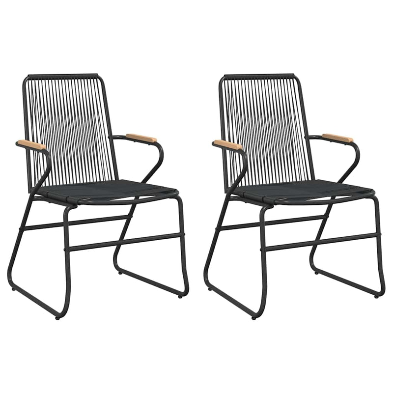 Set cu masă pentru grădină, 3 piese, negru, ratan PVC