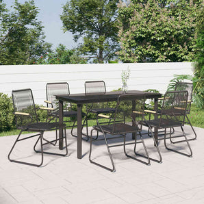 Set mobilier de grădină, 7 piese, negru, ratan PVC