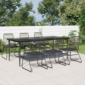 Set mobilier de grădină, 7 piese, negru, ratan PVC