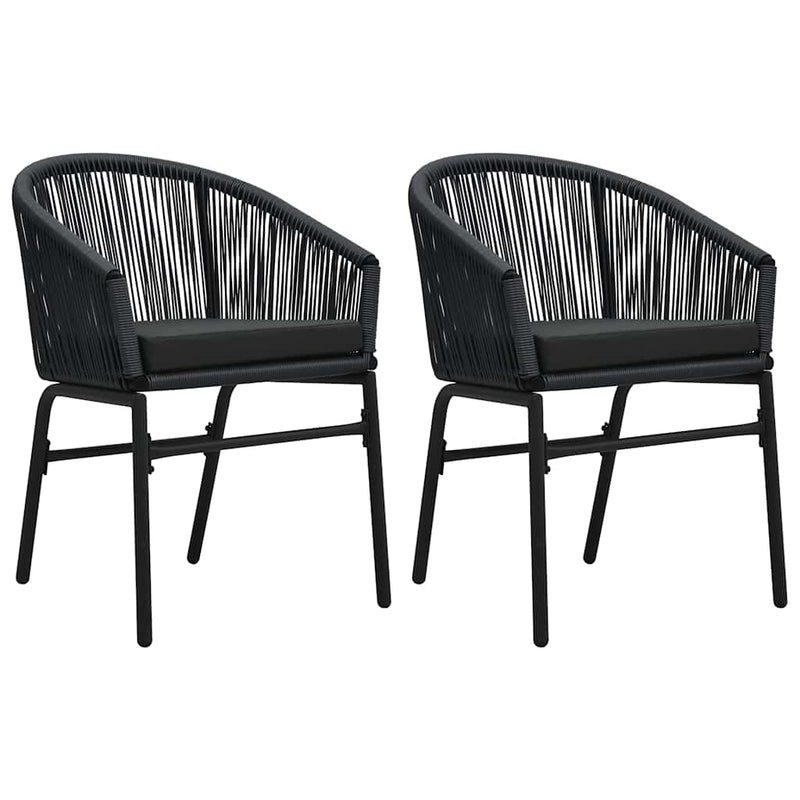 Set de mobilier pentru grădină, 3 piese, negru