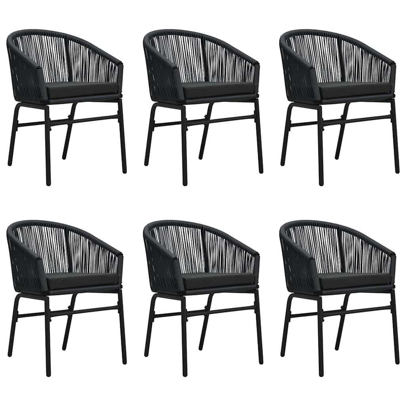 Set de servit masa pentru grădină, 7 piese, negru