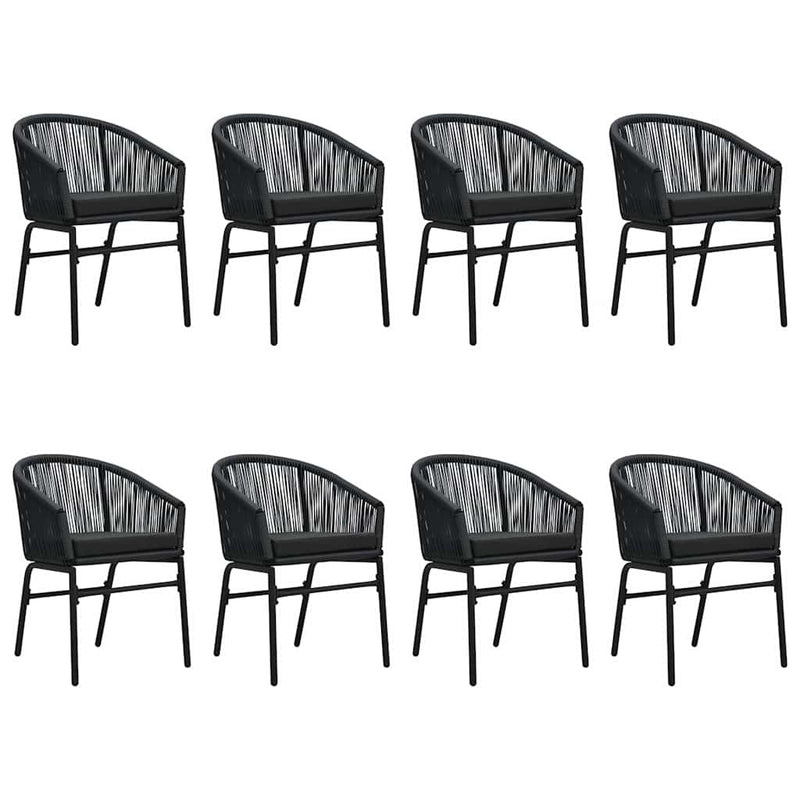 Set mobilier de grădină, 9 piese, negru