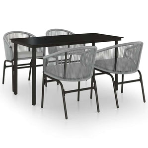 Set mobilier de grădină, 5 piese, gri