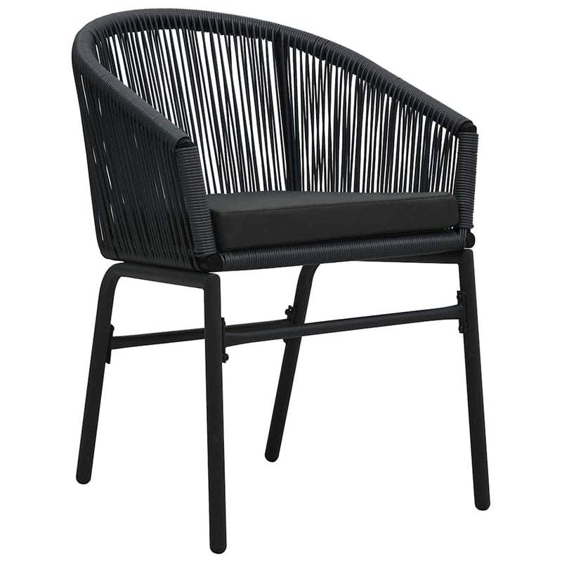 Set mobilier de grădină, 9 piese, negru