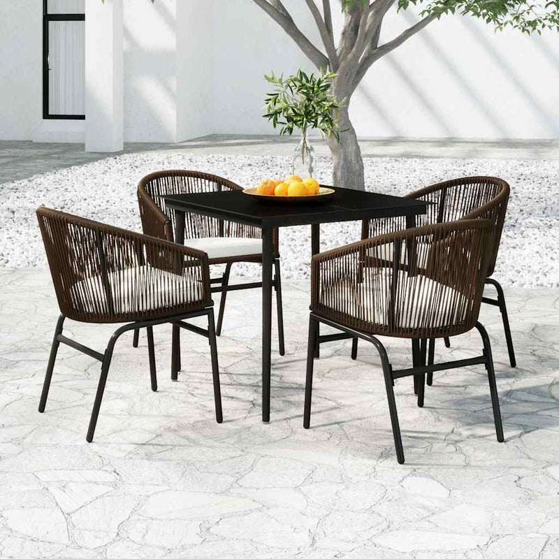 Set de mobilier pentru grădină, 5 piese, maro