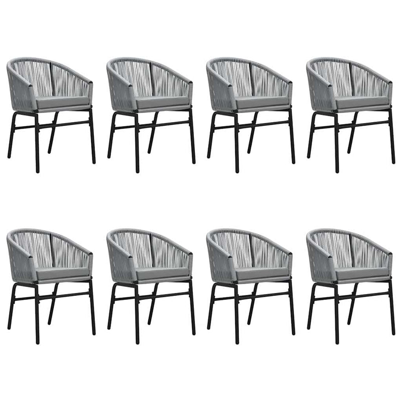 Set mobilier de grădină, 9 piese, gri