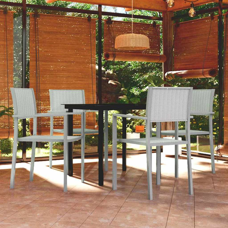 Set de mobilier de grădină, 5 piese, alb