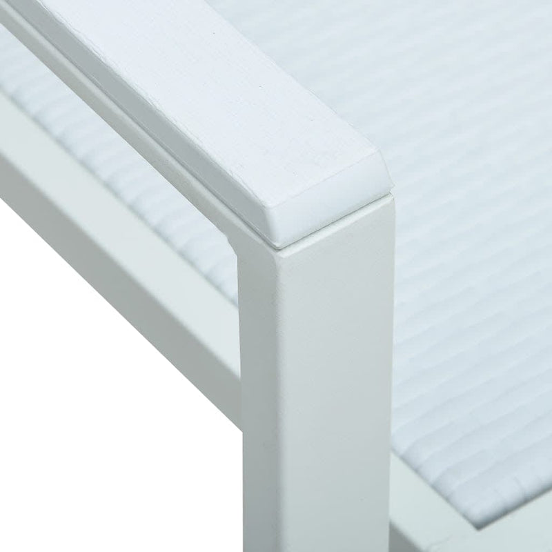 Set mobilier pentru grădină, alb, 9 piese