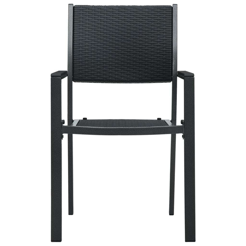 Set de servit masa pentru grădină, 5 piese, negru