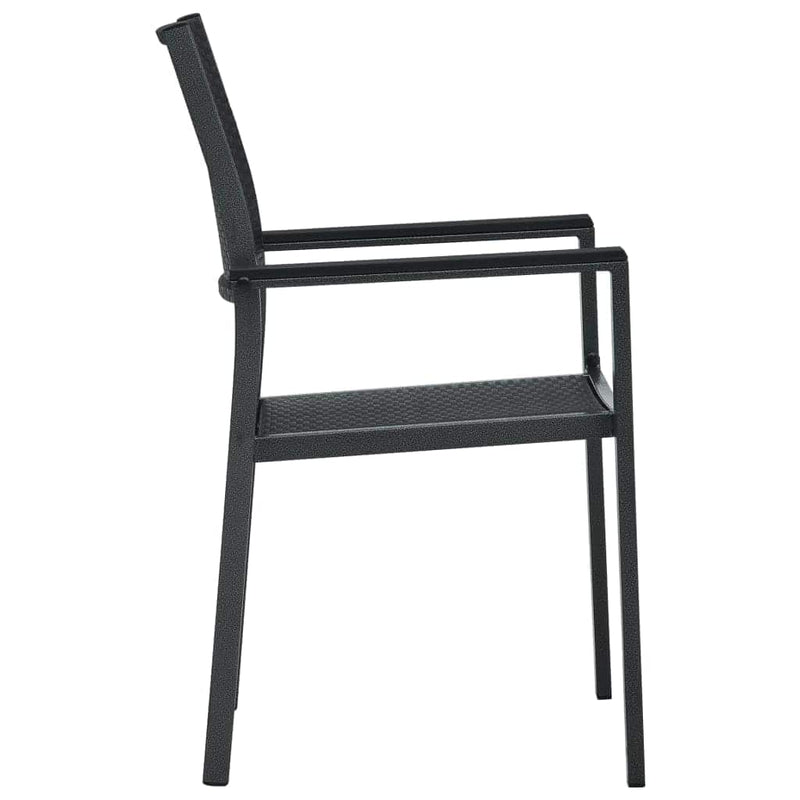 Set de servit masa pentru grădină, 5 piese, negru